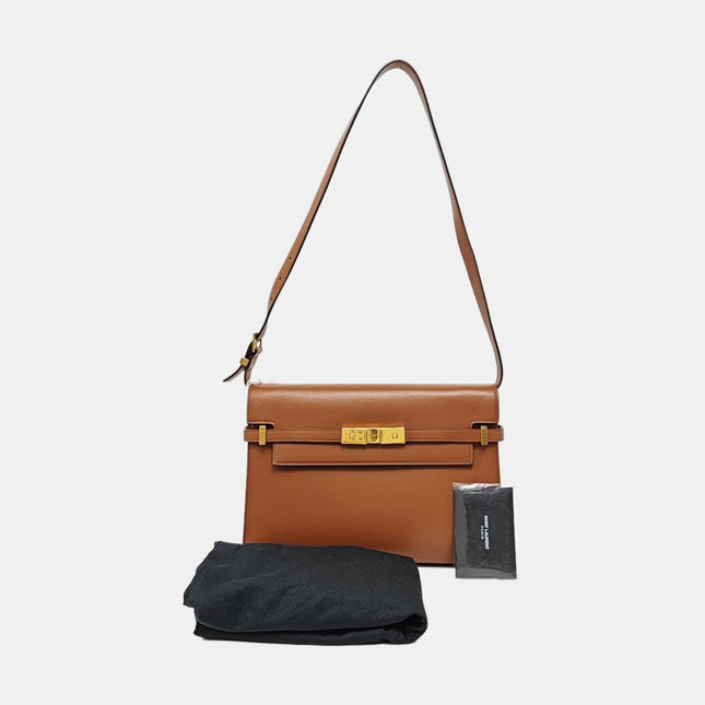 YSL Manhatten Shoulder Bag Brown Shoulder
