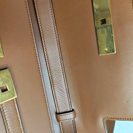 YSL Manhatten Shoulder Bag Brown Shoulder