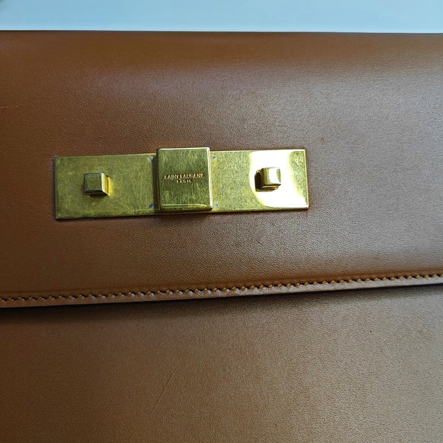 YSL Manhatten Shoulder Bag Brown Shoulder