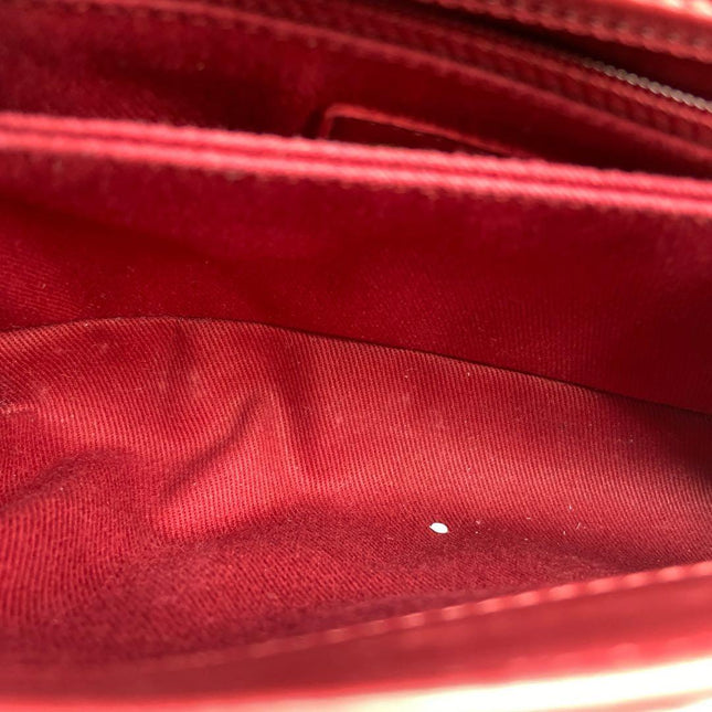 Chanel Coco Handle Small Red Lambskin Leather Chevron Stitching Gold Hardware, 2017-18