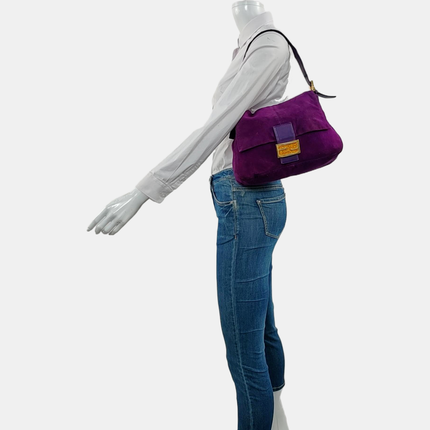 Fendi Mamma Baguette Purple Suede Leather