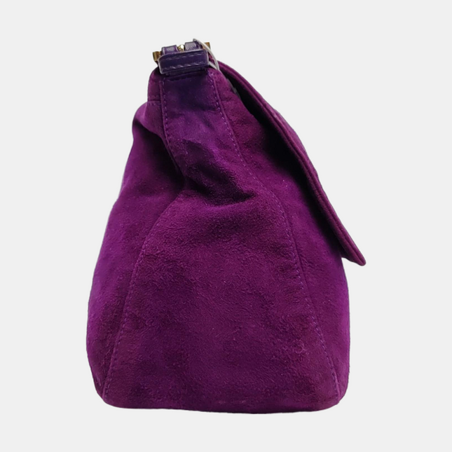 Fendi Mamma Baguette Purple Suede Leather