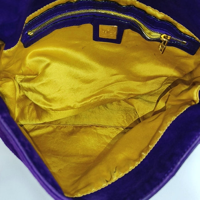 Fendi Mamma Baguette Purple Suede Leather