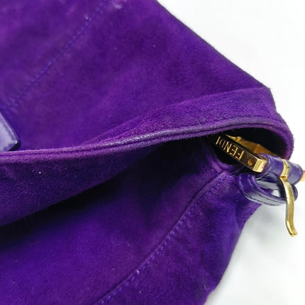 Fendi Mamma Baguette Purple Suede Leather