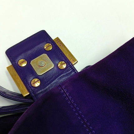 Fendi Mamma Baguette Purple Suede Leather