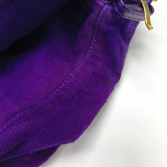 Fendi Mamma Baguette Purple Suede Leather