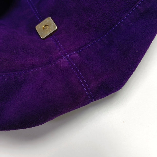 Fendi Mamma Baguette Purple Suede Leather