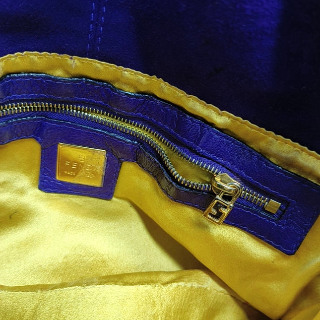 Fendi Mamma Baguette Purple Suede Leather