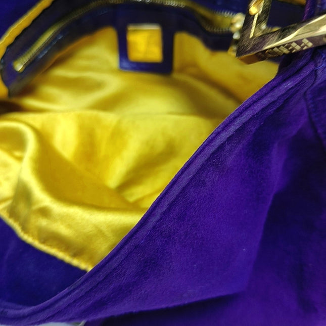Fendi Mamma Baguette Purple Suede Leather