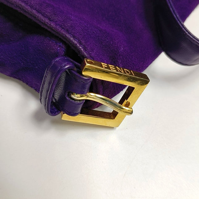 Fendi Mamma Baguette Purple Suede Leather