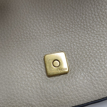 Fendi Baguette Selleria Medium Off White Cream Calfskin Leather Crossbody Bag Medium