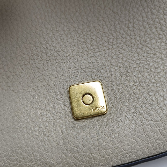 Fendi Baguette Selleria Medium Off White Cream Calfskin Leather Crossbody Bag Medium