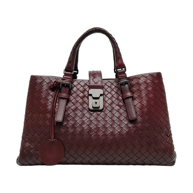 Bottega Veneta Roma Handbag Bag Intrecciato Nappa Leather Burgundy Medium 30cm-Luxbags