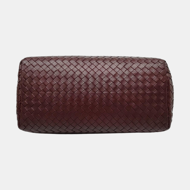 Bottega Veneta Roma Handbag Bag Intrecciato Nappa Leather Burgundy Medium 30cm