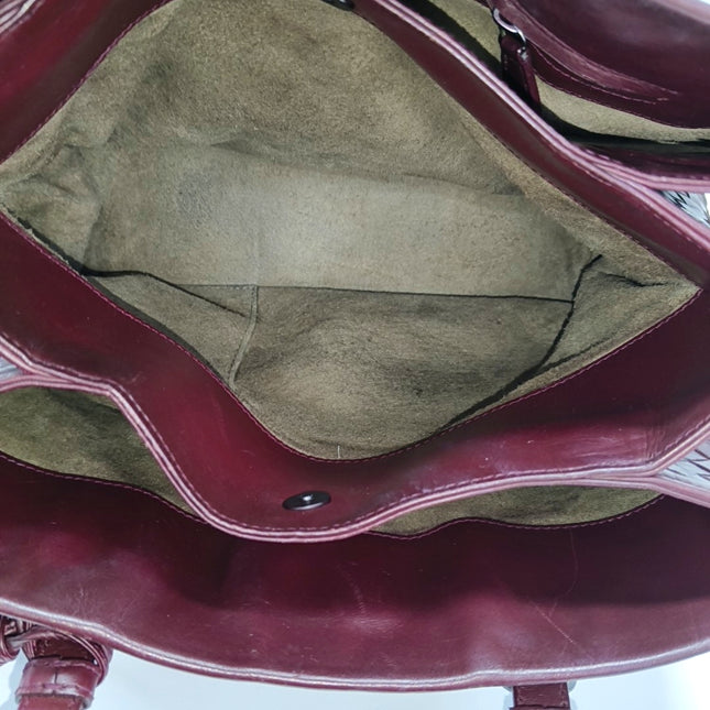 Bottega Veneta Roma Handbag Bag Intrecciato Nappa Leather Burgundy Medium 30cm