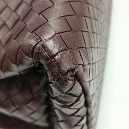 Bottega Veneta Roma Handbag Bag Intrecciato Nappa Leather Burgundy Medium 30cm