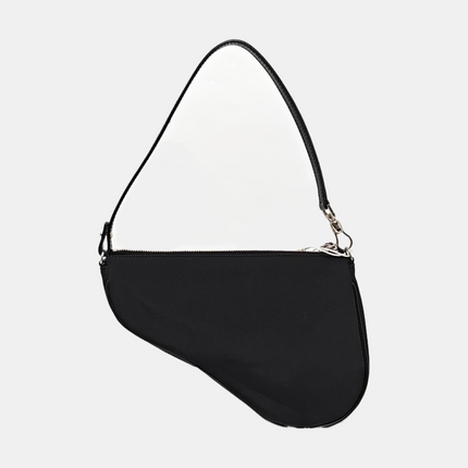 Dior Saddle Mini Classic Black Nylon Red Flower Embroidery Clutch Bag