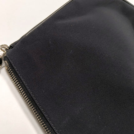 Dior Saddle Mini Classic Black Nylon Red Flower Embroidery Clutch Bag