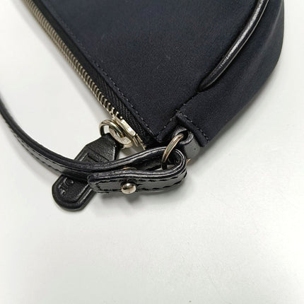 Dior Saddle Mini Classic Black Nylon Red Flower Embroidery Clutch Bag