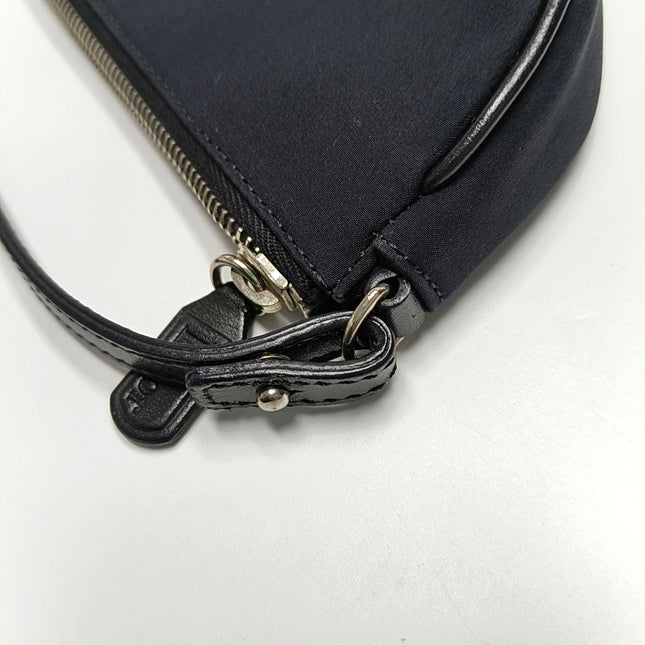 Dior Saddle Mini Classic Black Nylon Red Flower Embroidery Clutch Bag