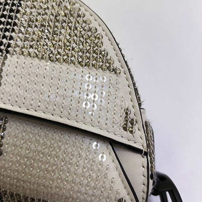 Dior Saddle Mini Black and White checkered Pattern Sequins