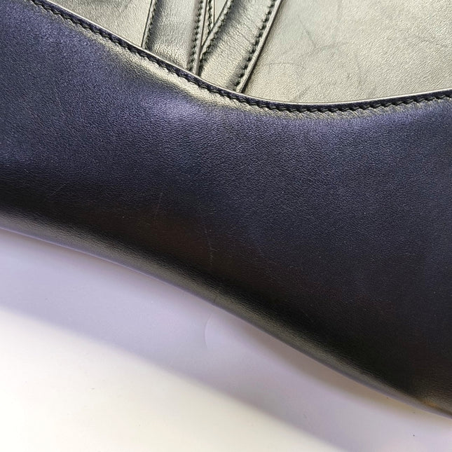 Dior Saddle Medium Black Smooth Leather with Studded Strap