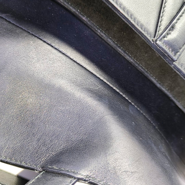 Dior Saddle Medium Black Smooth Leather with Studded Strap