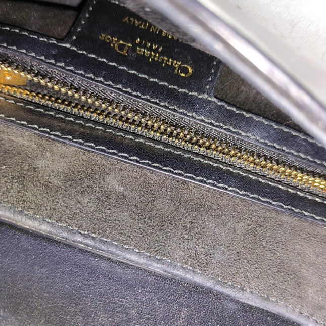 Dior Saddle Medium Black Smooth Leather with Studded Strap