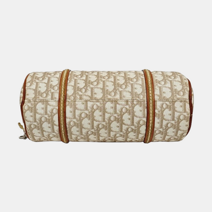 Dior Small Trotter Romantique Boston Bag Beige Monogram Leather Heart Charm