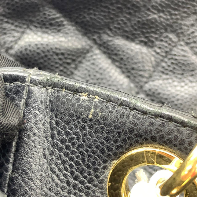 Chanel PST Petite Shopping Tote Black Caviar Leather Gold Hardware 2012