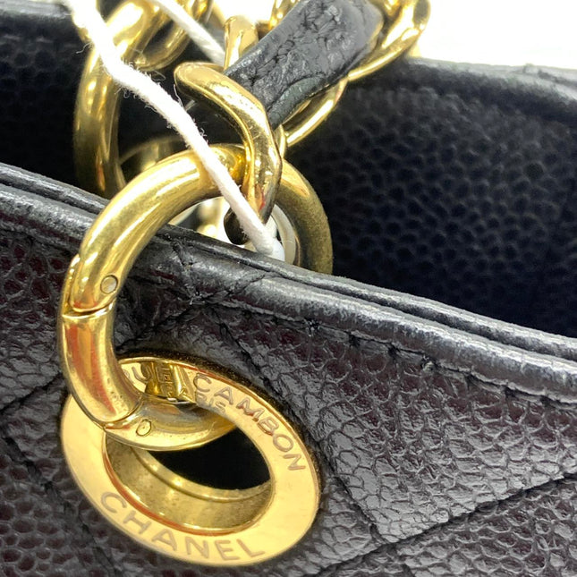Chanel PST Petite Shopping Tote Black Caviar Leather Gold Hardware 2012