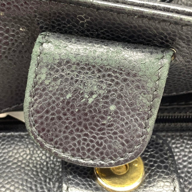 Chanel PST Petite Shopping Tote Black Caviar Leather Gold Hardware 2012