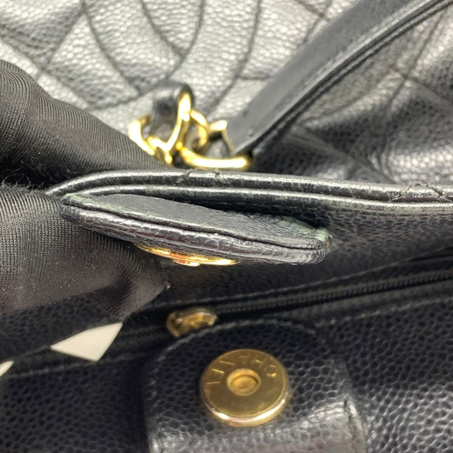 Chanel PST Petite Shopping Tote Black Caviar Leather Gold Hardware 2012