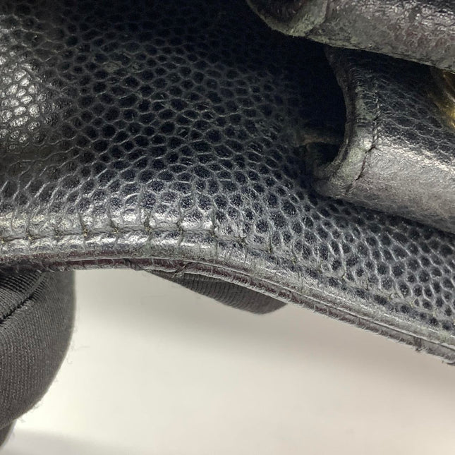 Chanel PST Petite Shopping Tote Black Caviar Leather Gold Hardware 2012