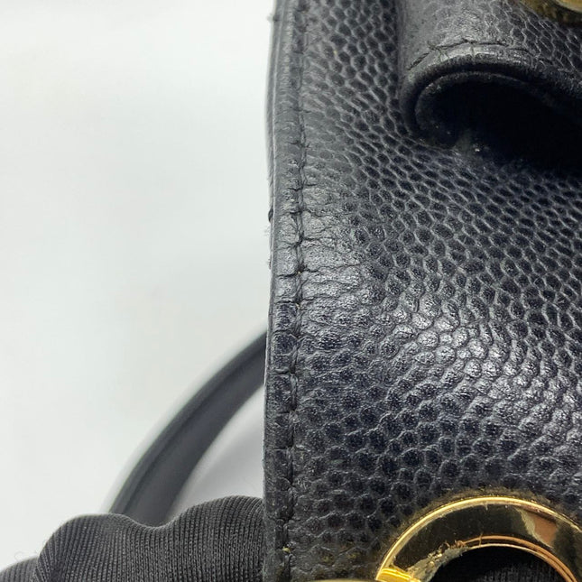 Chanel PST Petite Shopping Tote Black Caviar Leather Gold Hardware 2012