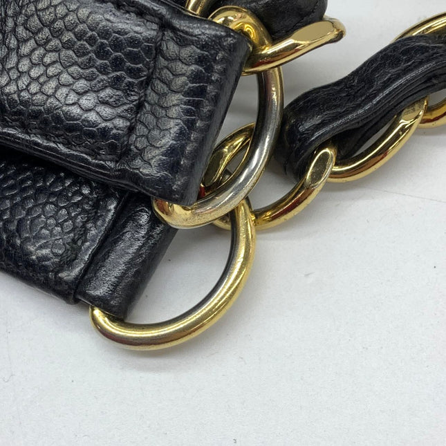 Chanel PST Petite Shopping Tote Black Caviar Leather Gold Hardware 2012