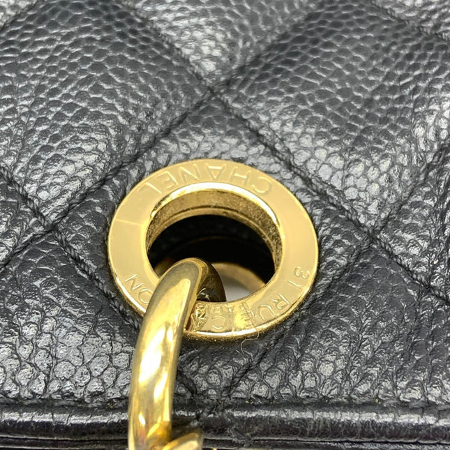 Chanel PST Petite Shopping Tote Black Caviar Leather Gold Hardware 2012