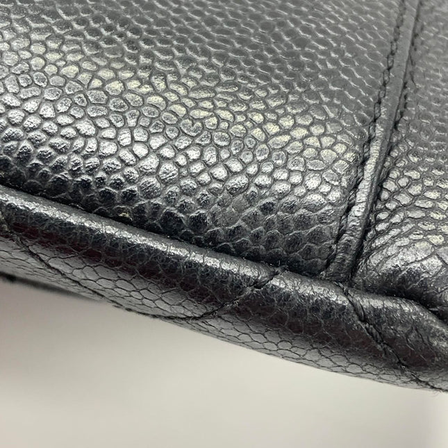 Chanel PST Petite Shopping Tote Black Caviar Leather Gold Hardware 2012