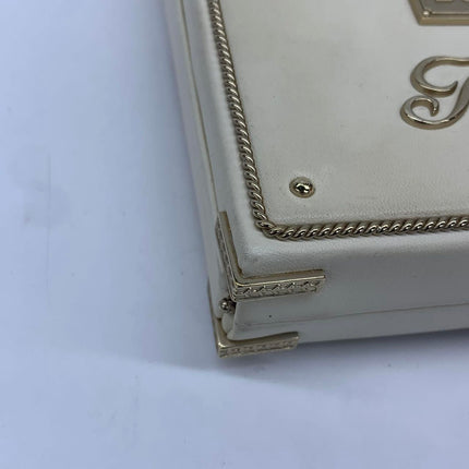 Chanel Coco in Ritz Key Card Minaudiere Limited Edition Cream White Lambskin Clutch Gold Hardware