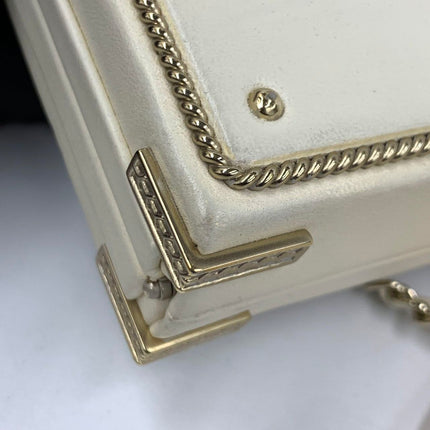 Chanel Coco in Ritz Key Card Minaudiere Limited Edition Cream White Lambskin Clutch Gold Hardware