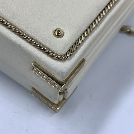 Chanel Coco in Ritz Key Card Minaudiere Limited Edition Cream White Lambskin Clutch Gold Hardware