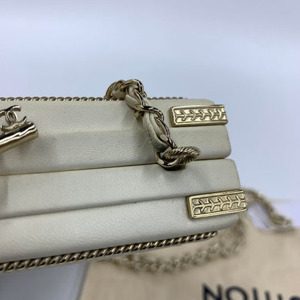 Chanel Coco in Ritz Key Card Minaudiere Limited Edition Cream White Lambskin Clutch Gold Hardware