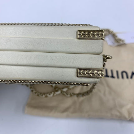 Chanel Coco in Ritz Key Card Minaudiere Limited Edition Cream White Lambskin Clutch Gold Hardware