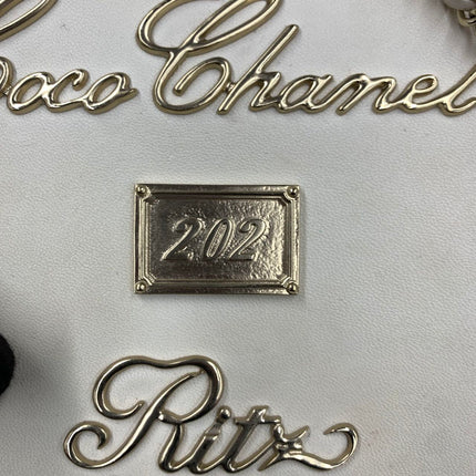 Chanel Coco in Ritz Key Card Minaudiere Limited Edition Cream White Lambskin Clutch Gold Hardware