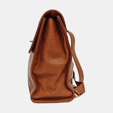 Chanel Vintage Backpack Tan Brown Caviar Leather Gold Hardware 1997-99