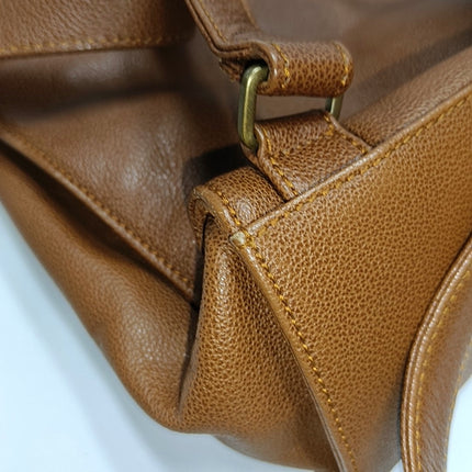 Chanel Vintage Backpack Tan Brown Caviar Leather Gold Hardware 1997-99