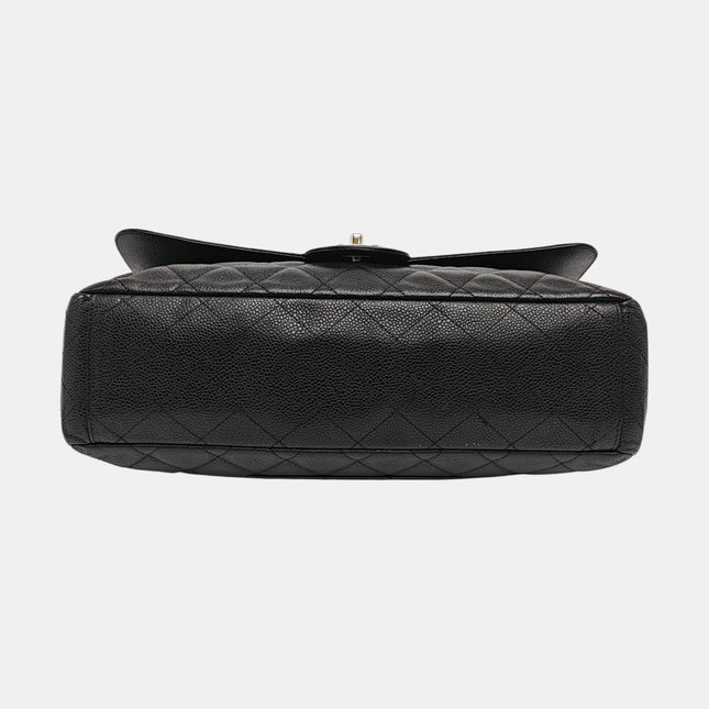 Chanel Classic Flap Maxi Black Caviar Leather Single Flap with Gold Hardware
