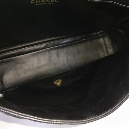 Chanel Classic Flap Maxi Black Caviar Leather Single Flap with Gold Hardware