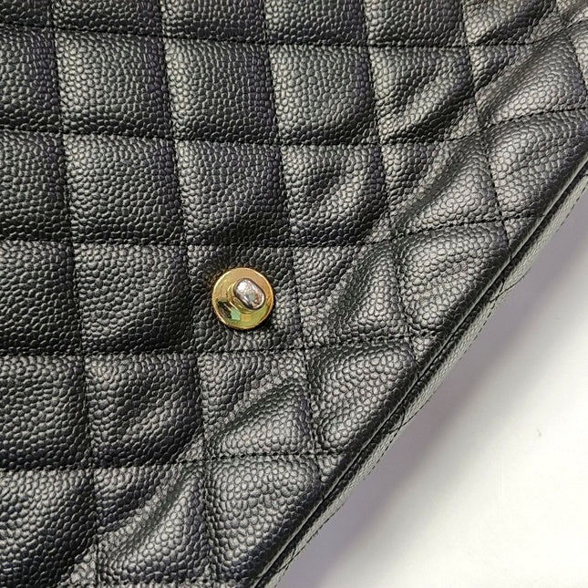 Chanel Classic Flap Maxi Black Caviar Leather Single Flap with Gold Hardware