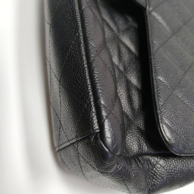 Chanel Classic Flap Maxi Black Caviar Leather Single Flap with Gold Hardware